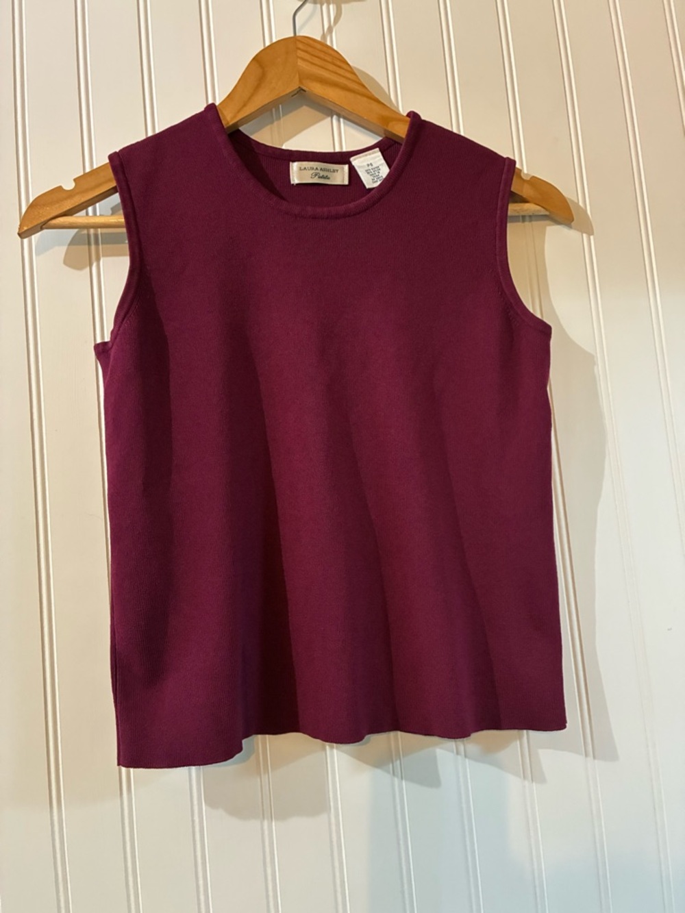 Laura Ashley Sleeveless Knit Tank Top in Plum Berry